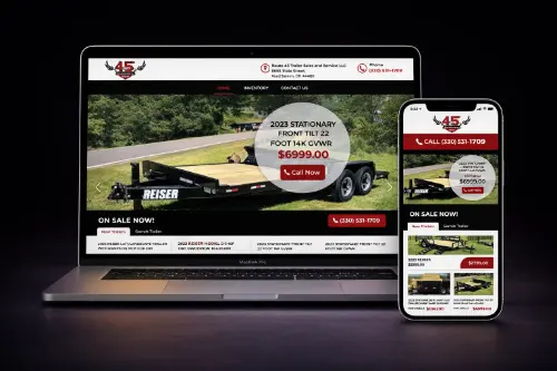 Bootstrap Studio Website Design for Route45 Trailers